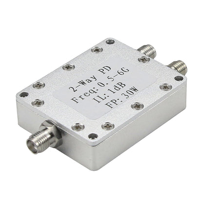 2-Way Power Divider RF Power Splitter 0.5-6GHz 30W Low Insertion Loss w/ CNC Aluminum Alloy Shell