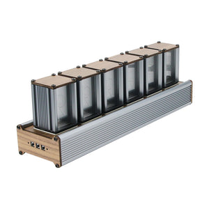 6-Digit RGB Glow Tube Clock LED Nixie Tube Clock Adjustable Colors Home Decor Assembled