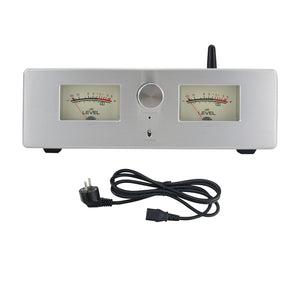 BRZHIFI STK443 Class AB Power Amplifier HIFI Thick Film Power Amp 25Wx2 Dual Meter with 5.0 Bluetooth