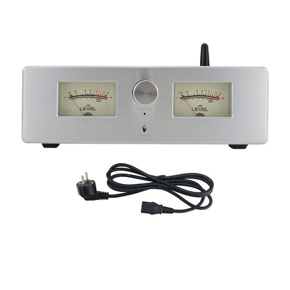 BRZHIFI STK443 Class AB Power Amplifier HIFI Thick Film Power Amp 25Wx2 Dual Meter with 5.0 Bluetooth