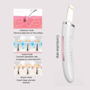 Ultrasonic Facial Skin Scrubber Skin Shovel Blackhead Peeling Remover Facial Pore Cleaner T-688A