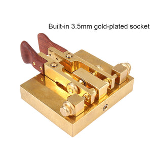 JCR-76 Automatic Morse Telegraph Key Two Paddle Copper For Shortwave CW Amateur Radio Walkie-Talkie