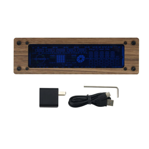 EleksVFD Desktop VFD Clock Retro Electronic Fluorescent Tube Clock Display Time Date (Wood Color)