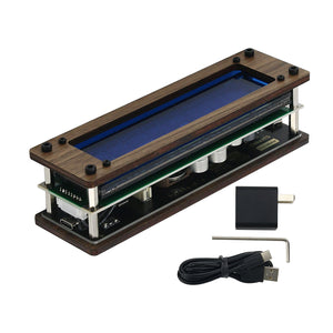 EleksVFD Desktop VFD Clock Retro Electronic Fluorescent Tube Clock Display Time Date (Wood Color)