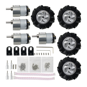4WD 80mm Mecanum Wheel Robot Car Chassis Kit with DC 12V Encoder Motor for Arduino Raspberry Pi DIY