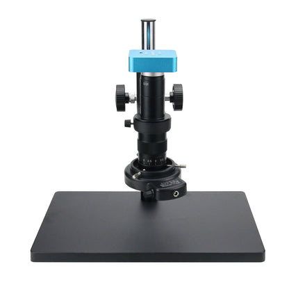 34MP 2K Industrial Microscope Camera Stand Kit w/ 180X C-Mount Lens 60 LED Ring Light For PCB Repair
