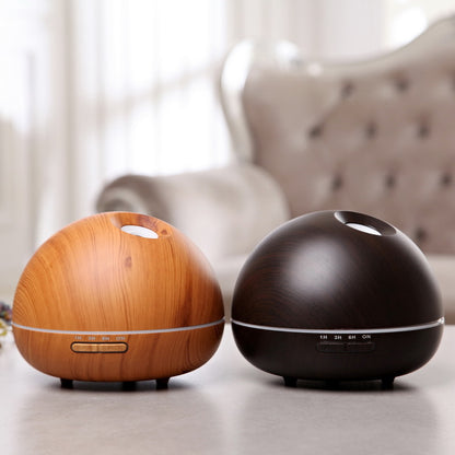500ML Household Ultrasonic Woodgrain Aroma Diffuser Essential Oil Diffuser Intelligent Silent Air Humidifier