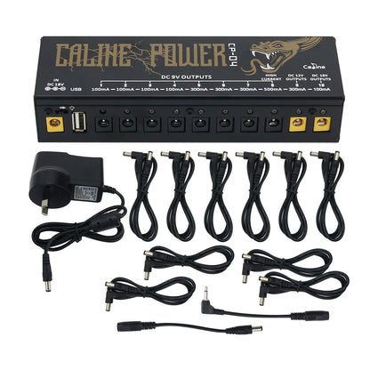 Caline CP-04 Guitar Pedal Power Supply 10 Channels Isolated Output Power Tuner Guitar Effect Power