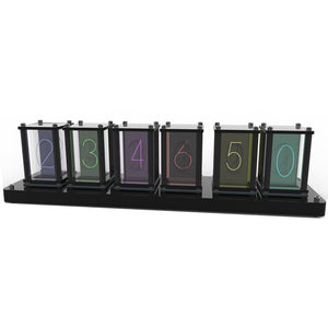 Assembled Pseudo Glow Tube Clock Luminous Electronic Clock Creative Birthday Gift Desktop Decoration