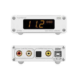 D10s USB DAC ES9038Q2M DAC Hard Decode DSD256 USB Decoder For XMOS XU208 PCM384KHz Silver