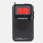 HRD-737 Air Band Radio Receiver Full Band Radio Alarm Clock VHF Multiband Radio LCD Backlight Black
