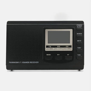 HRD-310 Full Band Radio Clock Portable Stereo Radio DSP Receiver FM MW SW For Listening Tests Black