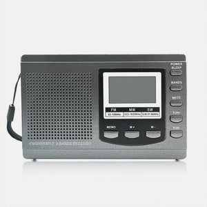 HRD-310 Full Band Radio Clock Portable Stereo Radio DSP Receiver FM MW SW For Listening Tests Gray