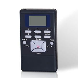 HRD-102 Mini Radio FM Radio Receiver Dual Channel Single Band For Conference Listening Test Gray