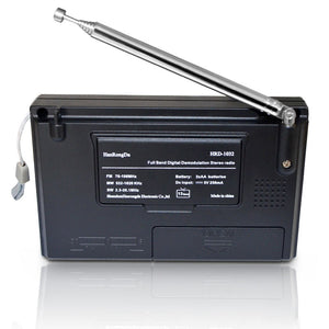 HRD-1032 Full Band Radio FM/MW/SW Portable FM Radio DSP Stereo Radio Clock With LCD Display
