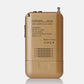 HRD-104 Portable AM FM Radio Mini Radio Two Band Digital Clock Radio Timing With Loudspeaker Golden