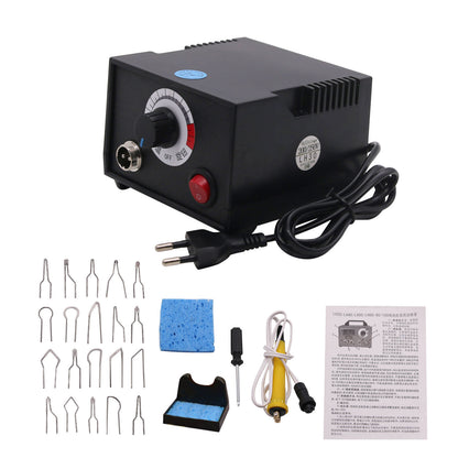 Wood Burning Pen Pyrography Machine Wood Burning Tool Adjustable Temperature Art Craft w/ Iron Tips