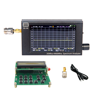 GS-100 Mini Handheld Spectrum Analyzer 35MHz-4400MHz 4.3&quot; LCD + RF Signal Generator Signal Source