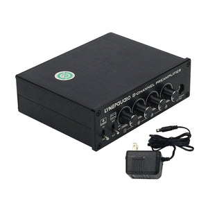 8-Channel Preamp Audio Distributor Amplifier Two Input &amp; Eight Output RCA 3.5MM Ports B981