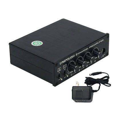 8-Channel Preamp Audio Distributor Amplifier Two Input &amp; Eight Output RCA 3.5MM Ports B981