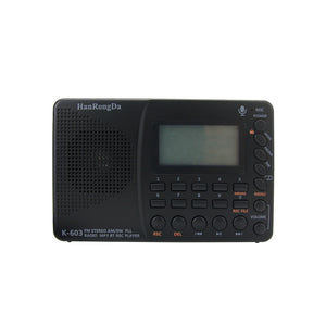 K-603 Bluetooth MP3 Player Recorder Full Band Radio AM FM SW Stereo Radio Recorder Digital Display