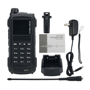 SHX-8800 Black VHF UHF Walkie Talkie 5W Handheld Transceiver Bluetooth Write Frequency Desktop Charger