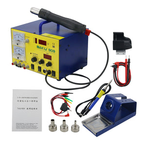 BK-909 3 In 1 Hot Air Gun Soldering Desoldering Station Soldering Iron BAKU 909 For Cellphone Repair