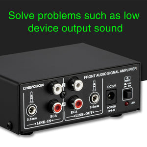 B057 Front Audio Signal Amplifier w/ Treble And Bass Adjustment Headphone Speaker Stereo Preamp