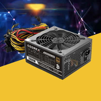 2000W Computer Power Supply Dedicated Server Power Supply Rated 1800W Support 8PCS Graphic Cards