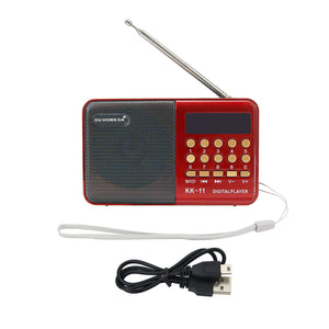 KK-11 Portable Digital Player Recorder Mini FM Radio Speaker MP3 Player Support For TF Card