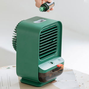 QW-F19 4000MAH Desktop Mini Air Conditioner Misting Fan 200ML Portable Oscillating Fan USB Charging