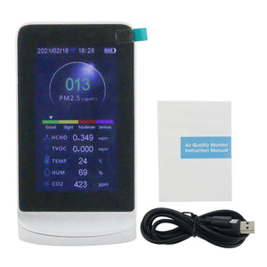 DM72B WIFI Air Quality Monitor Analyzer CO2 Detector PM2.5 Detector Formaldehyde Detector TVOC Meter