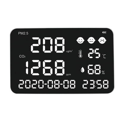 DM1307 Wall Mount Carbon Dioxide Detector PM2.5 PM10 PM1.0 Temperature Humidity Monitor 17&quot; Display