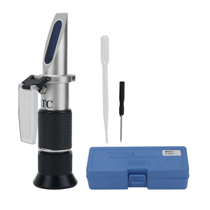 Handheld Brix Refractometer Brix Meter ATC Saccharimeter for Sugar Fruit Food Beer 0~50% Test Range