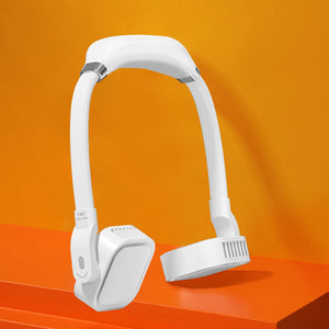 Leafless Hanging Neck Fan Small Fan w/ 180° Rotating Air Outlets For Students White Collars Sports