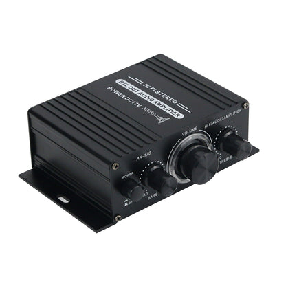AK-170 Mini Amplifier 20+20W HiFi Stereo Amp 2 Channel Power Amplifier With Blue LED Light Ring