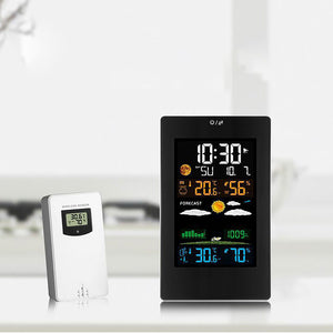 FanJu FJ3389B Wireless Weather Station Alarm Clock w/ Wireless Sensor For Indoor Outdoor Temperature