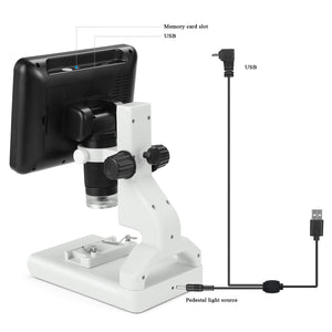 ANDONSTAR AD108 200X Digital Microscope 2MP Electronic Magnifier 7&quot; LCD Plastic Stand Black Monitor