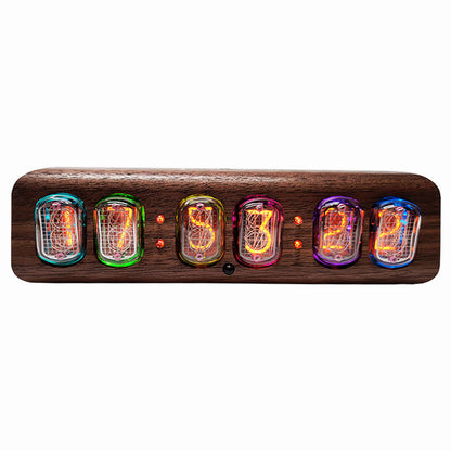 Soviet IN12 Glow Tube Clock Bluetooth Nixie Tube Clock Electronic Alarm Clock With Solid Wood Shell-Rose Wood