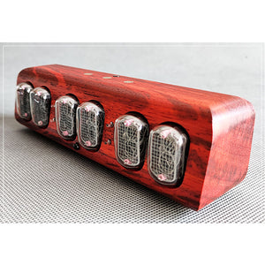 Soviet IN12 Glow Tube Clock Bluetooth Nixie Tube Clock Electronic Alarm Clock With Solid Wood Shell-Rose Wood