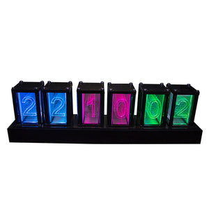 RGB Pseudo Glow Tube Clock Acrylic LED Digital Clock Unassembled Desktop Decoration Creative Gadget