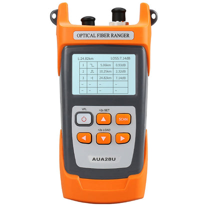 AUA28U Optical Fiber Ranger OTDR Meter 5M-60KM Optical Time Domain Reflectometer Visual Fault Locator