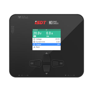 ISDT K1 Dual Channel Balance Lipo Charger AC 100W DC 2X250W 10Ax2 Discharger 2.4 inch IPS Screen for Lipo NiMh Pb Battery
