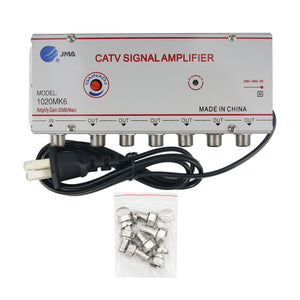 JMA 1020MK6 CATV Signal Amplifier Home Cable TV Amplifier 1 Input 6 Outputs Nominal Gain 20DB
