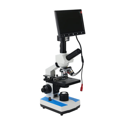 400X Blood Microscope Digital Microscope 5MP Pixel XSP-116D + 7 Inch LCD Display + Aluminum Case