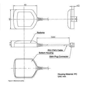 CUAV For Ublox ANN-MS Active Antenna SMA Plug Female 1M GPS Antenna C-RTK Antenna Extension Antenna