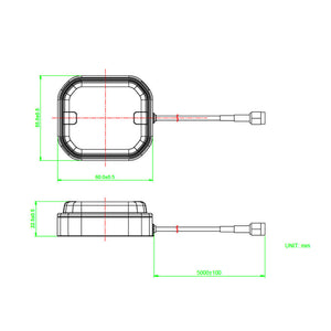 CUAV For U-Blox ANN-MB RTK GNSS Antenna SMA Female Connector 5M For High Precision GNSS Applications