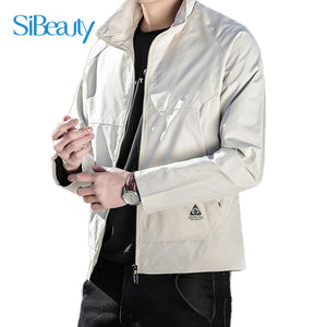 Men Coat Men Jacket Spring Autumn Casual Clothes Jacket Men's Tops 2021 Korean Style Khaki M L XL