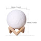 15CM/5.9&quot; Bluetooth Speaker Lamp 3D Moon Night Light USB Charging 3 Light Color Touch &amp; Tap Control