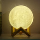 15CM 3D Moon Night Light Lamp USB Rechargeable Atmosphere Night Light Touch Control 3 Light Colors